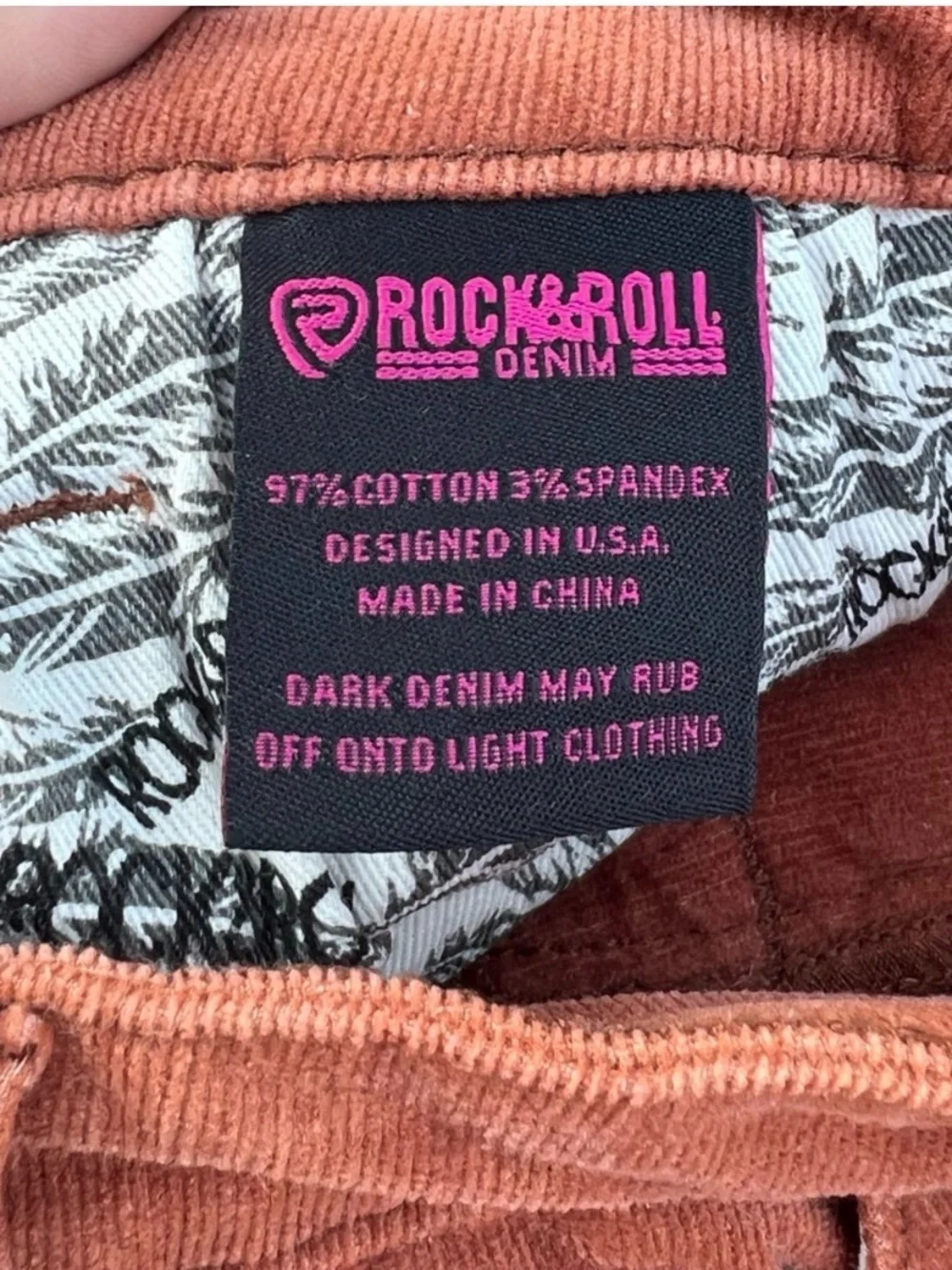 Rock & Roll - Rust colored Corduroy flares with floral embroidery & Ombre colors - Picture 7 of 10